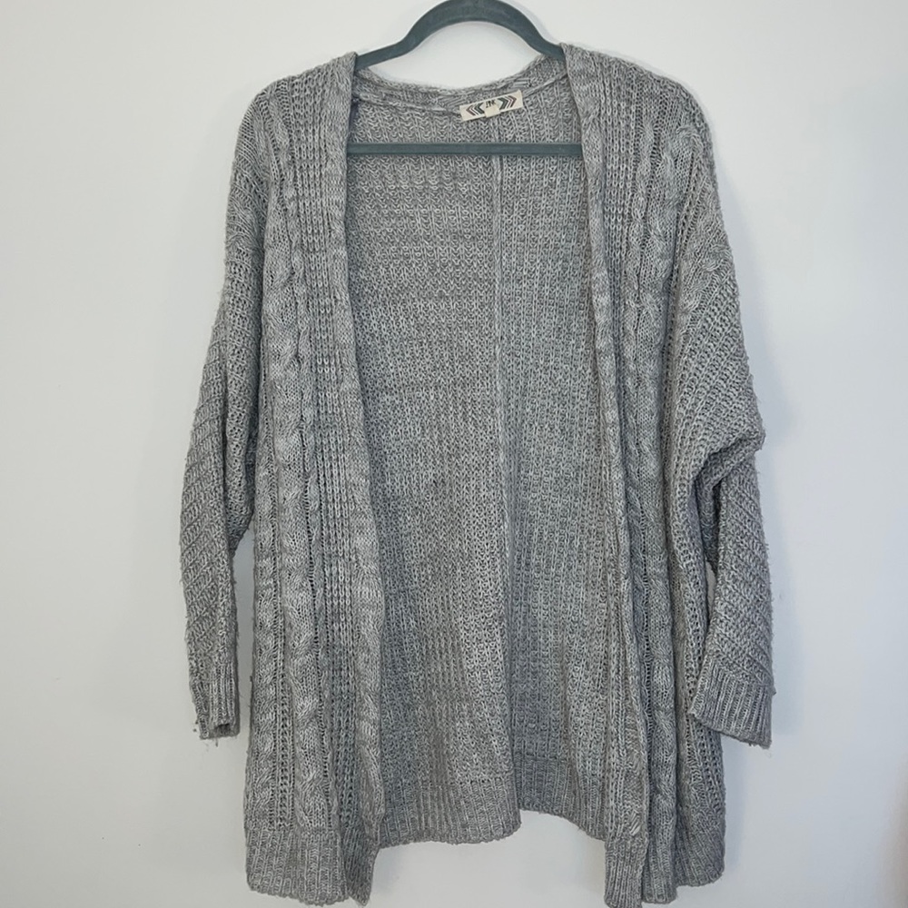 Women’s “Pink Rose” Gray Cardigan